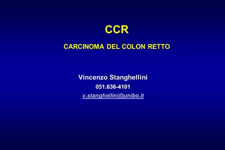 CCR CARCINOMA DEL COLON RETTO