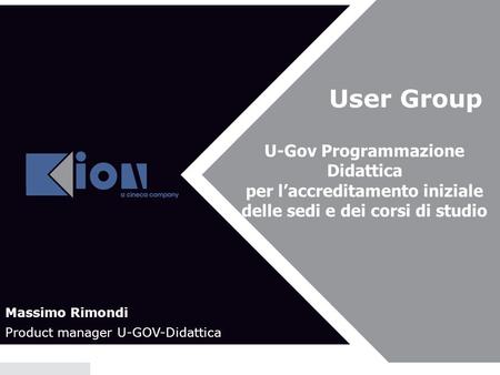 User Group U-Gov Programmazione Didattica