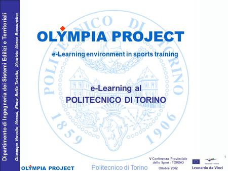 OLYMPIA PROJECT e-Learning al POLITECNICO DI TORINO