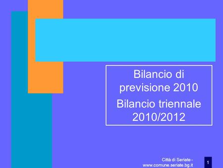 Bilancio di previsione 2010
