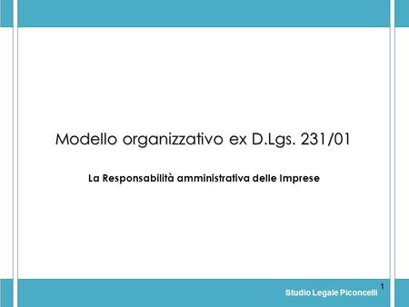 Modello organizzativo ex D.Lgs. 231/01