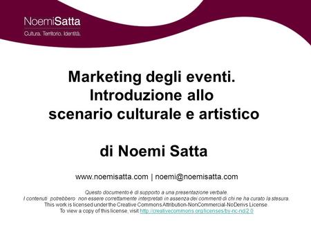 Marketing degli eventi. scenario culturale e artistico