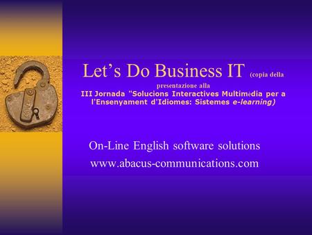 On-Line English software solutions
