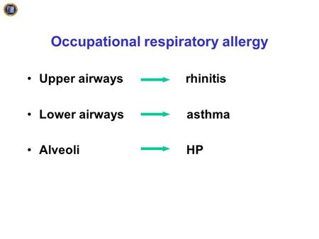 Occupational respiratory allergy