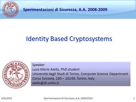 Identity Based Cryptosystems