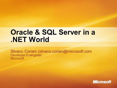 Oracle & SQL Server in a .NET World