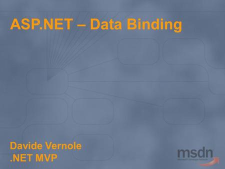 ASP.NET – Data Binding Davide Vernole .NET MVP.