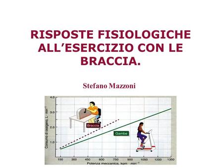 RISPOSTE FISIOLOGICHE ALL’ESERCIZIO CON LE BRACCIA. Stefano Mazzoni