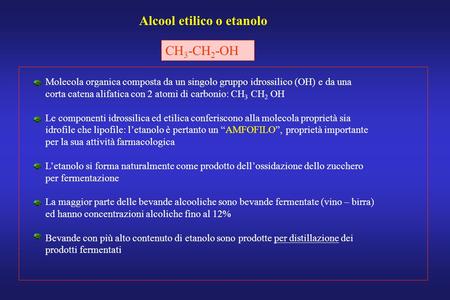 Alcool etilico o etanolo