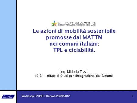 Le azioni di mobilità sostenibile promosse dal MATTM