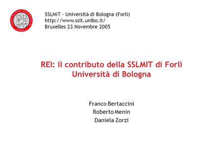 REI: il contributo della SSLMIT di Forlì Università di Bologna