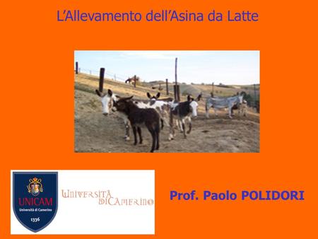 LAllevamento dellAsina da Latte Prof. Paolo POLIDORI.