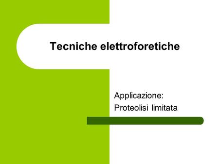 Tecniche elettroforetiche