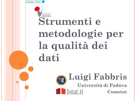 Strumenti e metodologie per la qualità dei dati Luigi Fabbris Università di Padova Comstat.