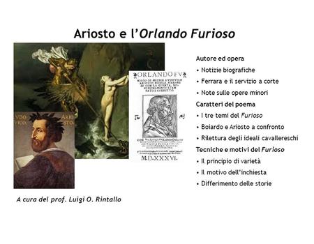 Ariosto e l’Orlando Furioso