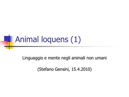 Linguaggio e mente negli animali non umani