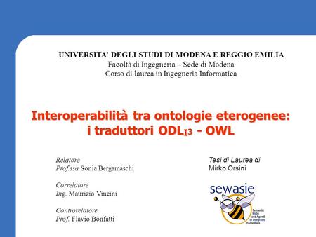 Interoperabilità tra ontologie eterogenee: i traduttori ODLI3 - OWL