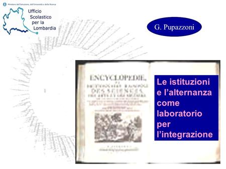 Le istituzioni e lalternanza come laboratorio per lintegrazione G. Pupazzoni.