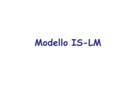 Modello IS-LM.