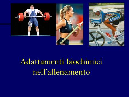 Adattamenti biochimici nell’allenamento