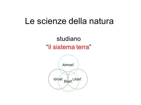 Le scienze della natura