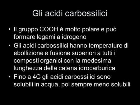 Gli acidi carbossilici