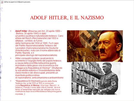 ADOLF HITLER, E IL NAZISMO