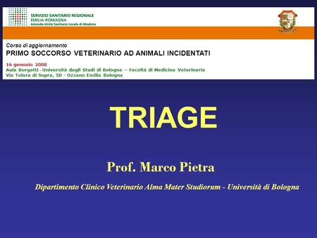 TRIAGE Prof. Marco Pietra