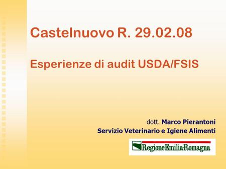 Castelnuovo R Esperienze di audit USDA/FSIS