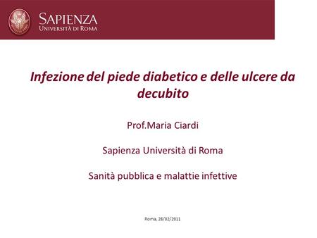 Infezione del piede diabetico e delle ulcere da decubito