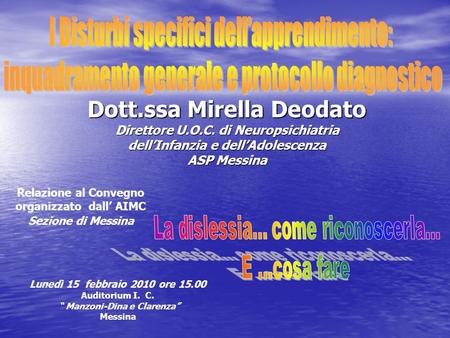 Dott.ssa Mirella Deodato