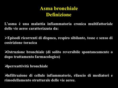 Asma bronchiale Definizione