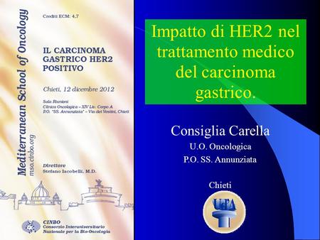 Impatto di HER2 nel trattamento medico del carcinoma gastrico.