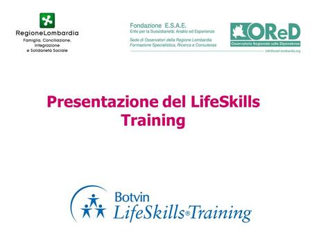 Presentazione del LifeSkills Training