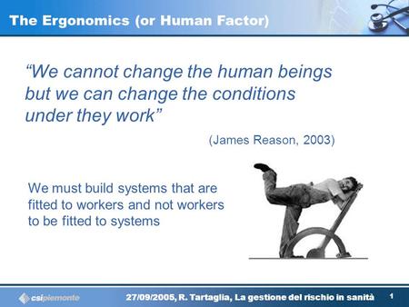 The Ergonomics (or Human Factor)