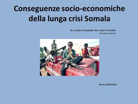 Conseguenze socio-economiche della lunga crisi Somala