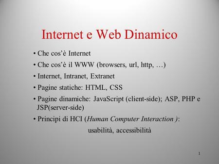 Internet e Web Dinamico