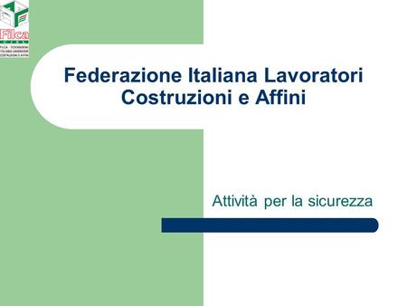 Federazione Italiana Lavoratori Costruzioni e Affini Attività per la sicurezza.