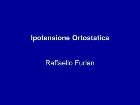 Ipotensione Ortostatica