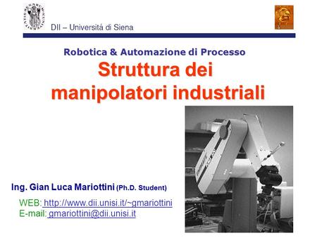 Robotica & Automazione di Processo manipolatori industriali
