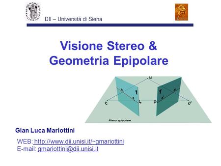 Visione Stereo & Geometria Epipolare