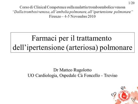 Farmaci per il trattamento dell’ipertensione (arteriosa) polmonare