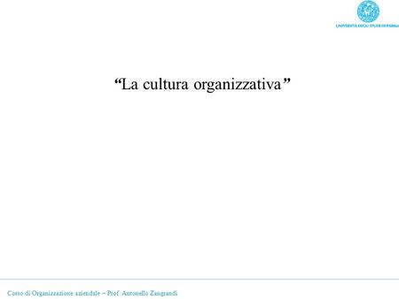 “La cultura organizzativa”