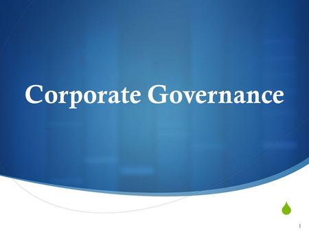 Corporate Governance.