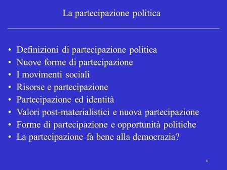 La partecipazione politica
