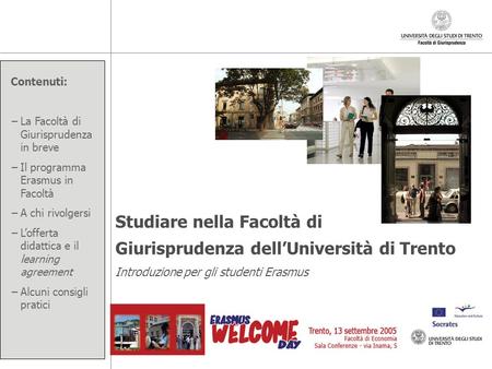 Studiare nella Facoltà di Giurisprudenza dell’Università di Trento