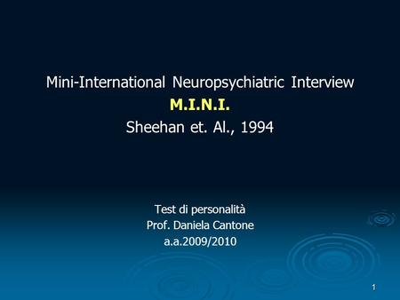 Mini-International Neuropsychiatric Interview