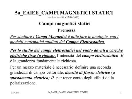 5a_EAIEE_CAMPI MAGNETICI STATICI