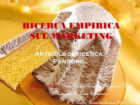 RICERCA EMPIRICA SUL MARKETING