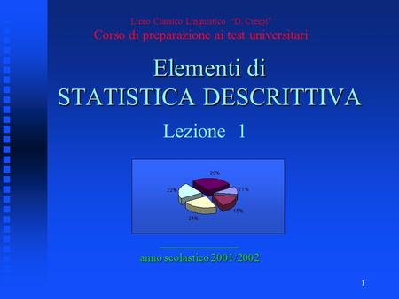 Elementi di STATISTICA DESCRITTIVA